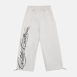script sweatpants light grey