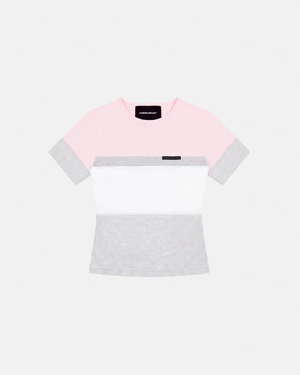 triad baby tee woman baby pink & heather grey
