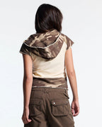 chains camo baby zip tee beige