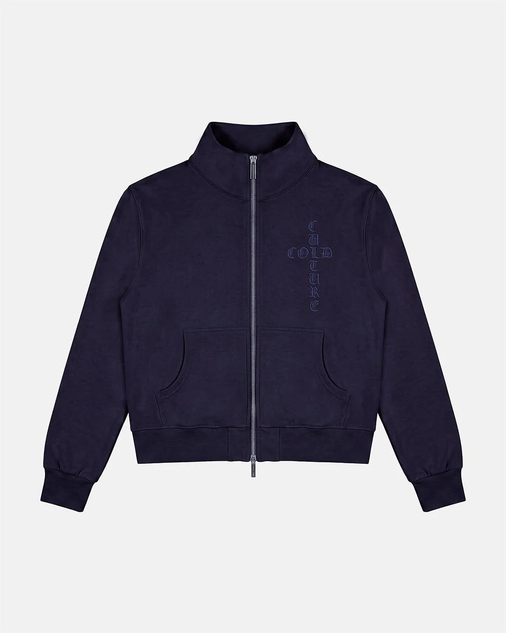 crossed zip hoodie woman navy