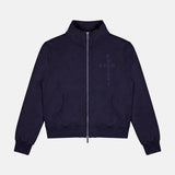 crossed zip hoodie woman navy