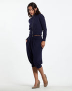 crossed zip hoodie woman navy