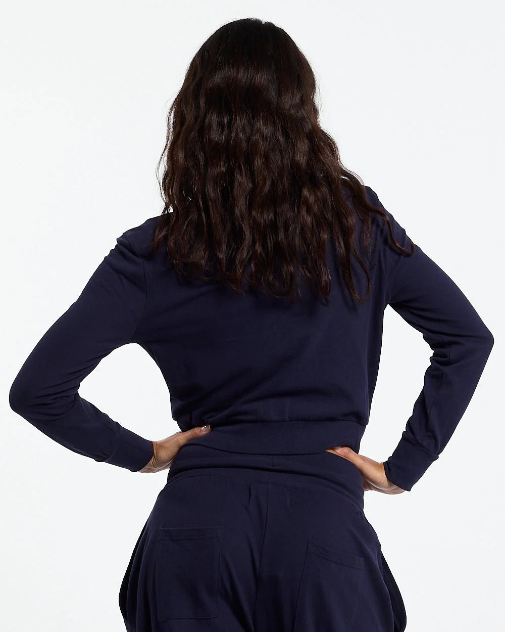 crossed zip hoodie woman navy