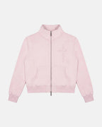 crossed zip hoodie woman pink
