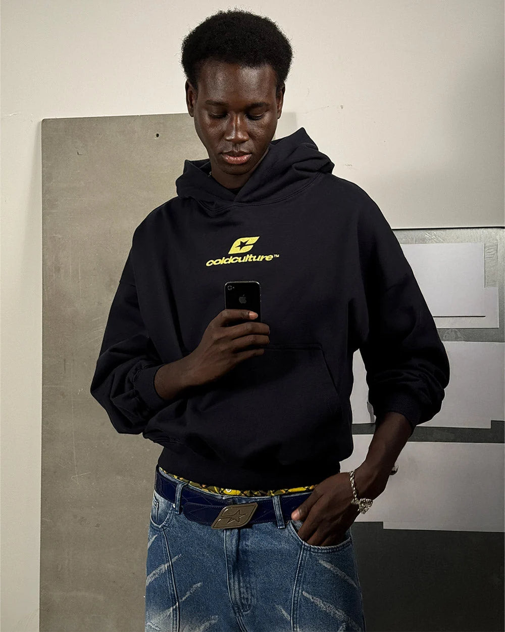 curved hoodie midnight blue