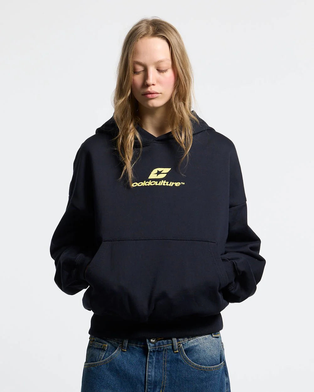 curved hoodie midnight blue
