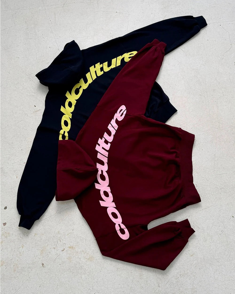 curved hoodie wine red