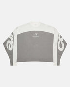 curved knit grey & white