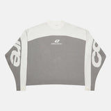 curved knit grey & white