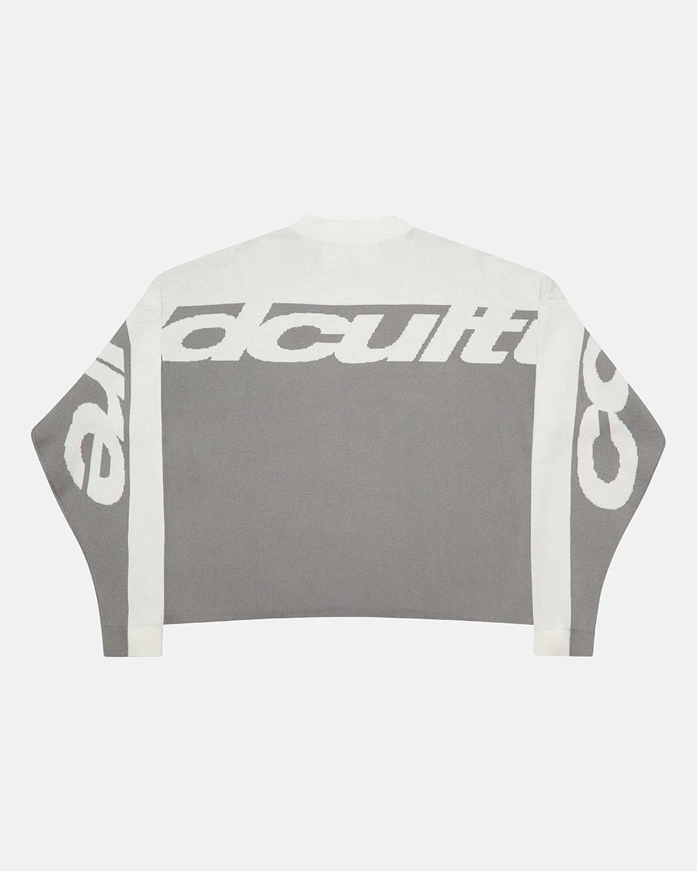 curved knit grey & white