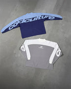 curved knit grey & white