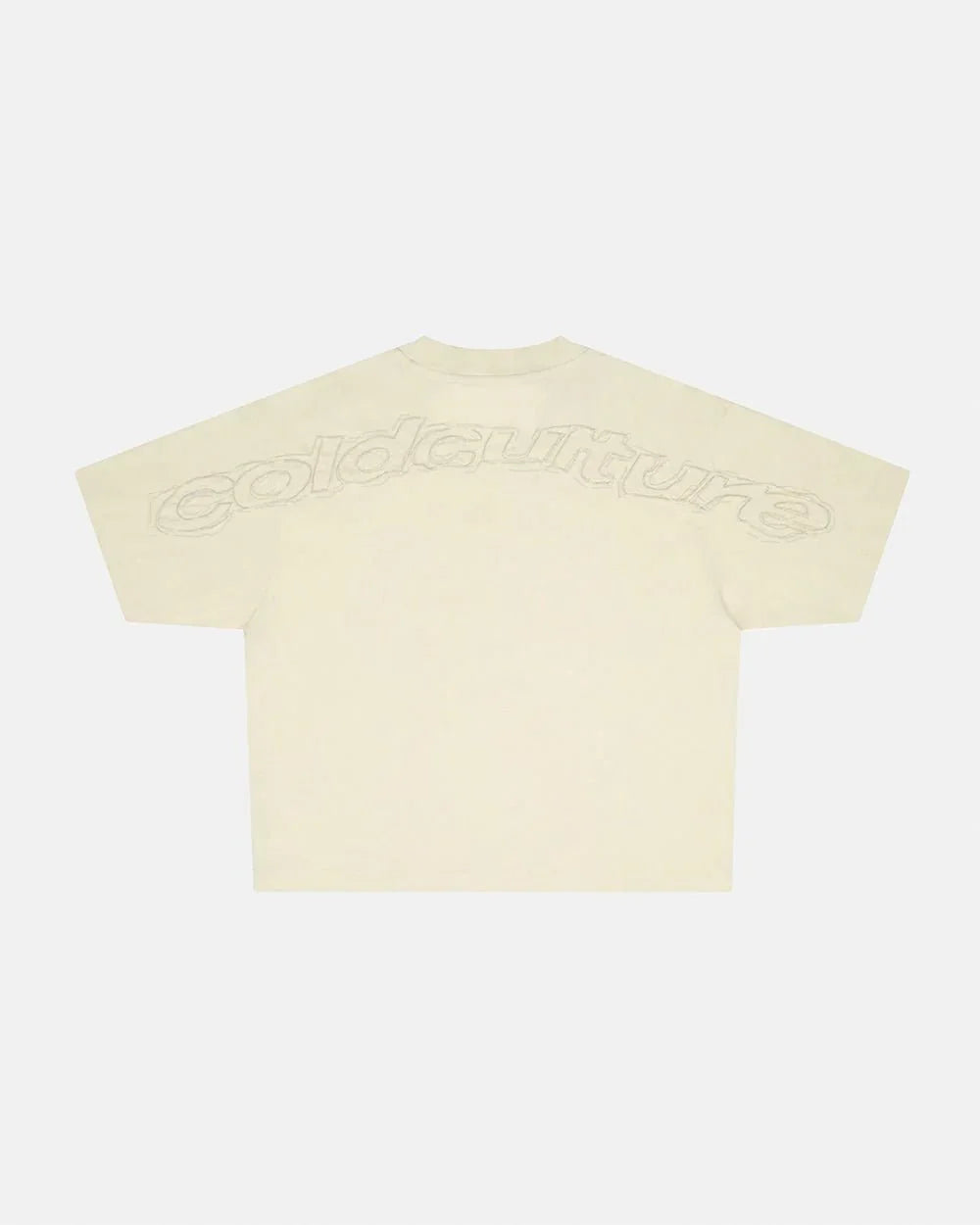 distress curved tee cream