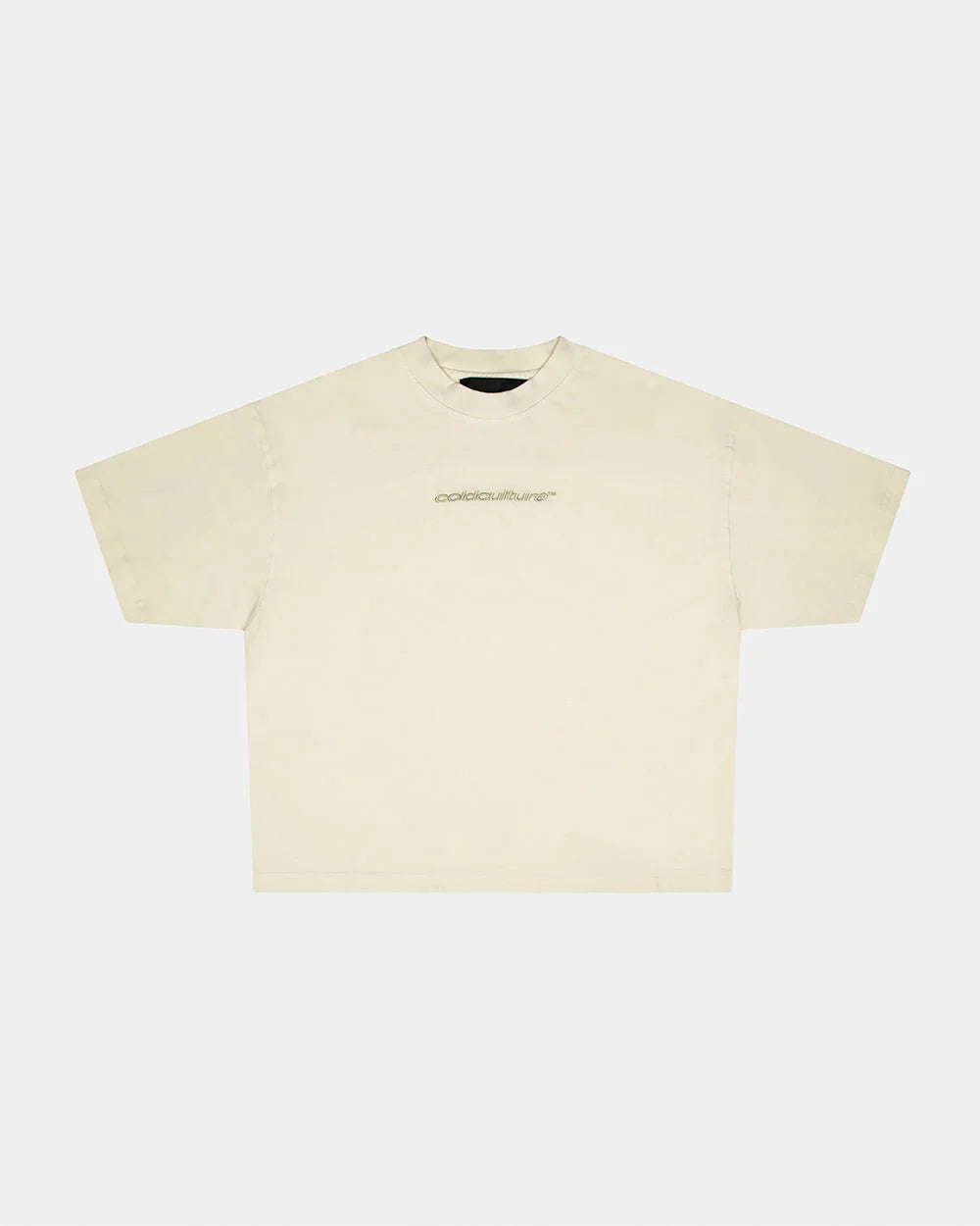 distress curved tee cream