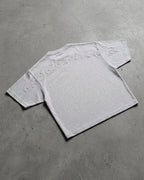 distress curved tee heather grey