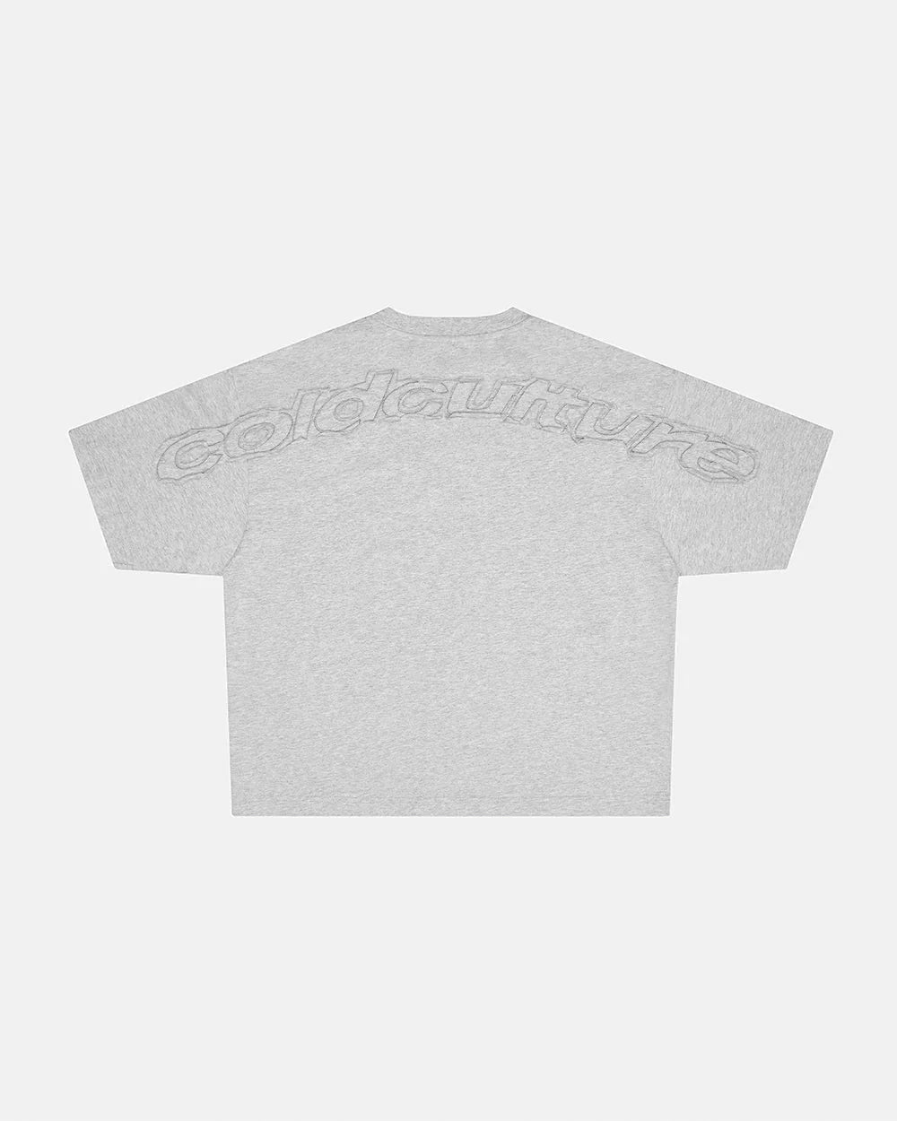 distress curved tee heather grey