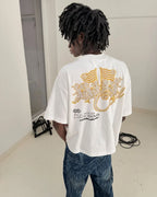 gold parade tee white