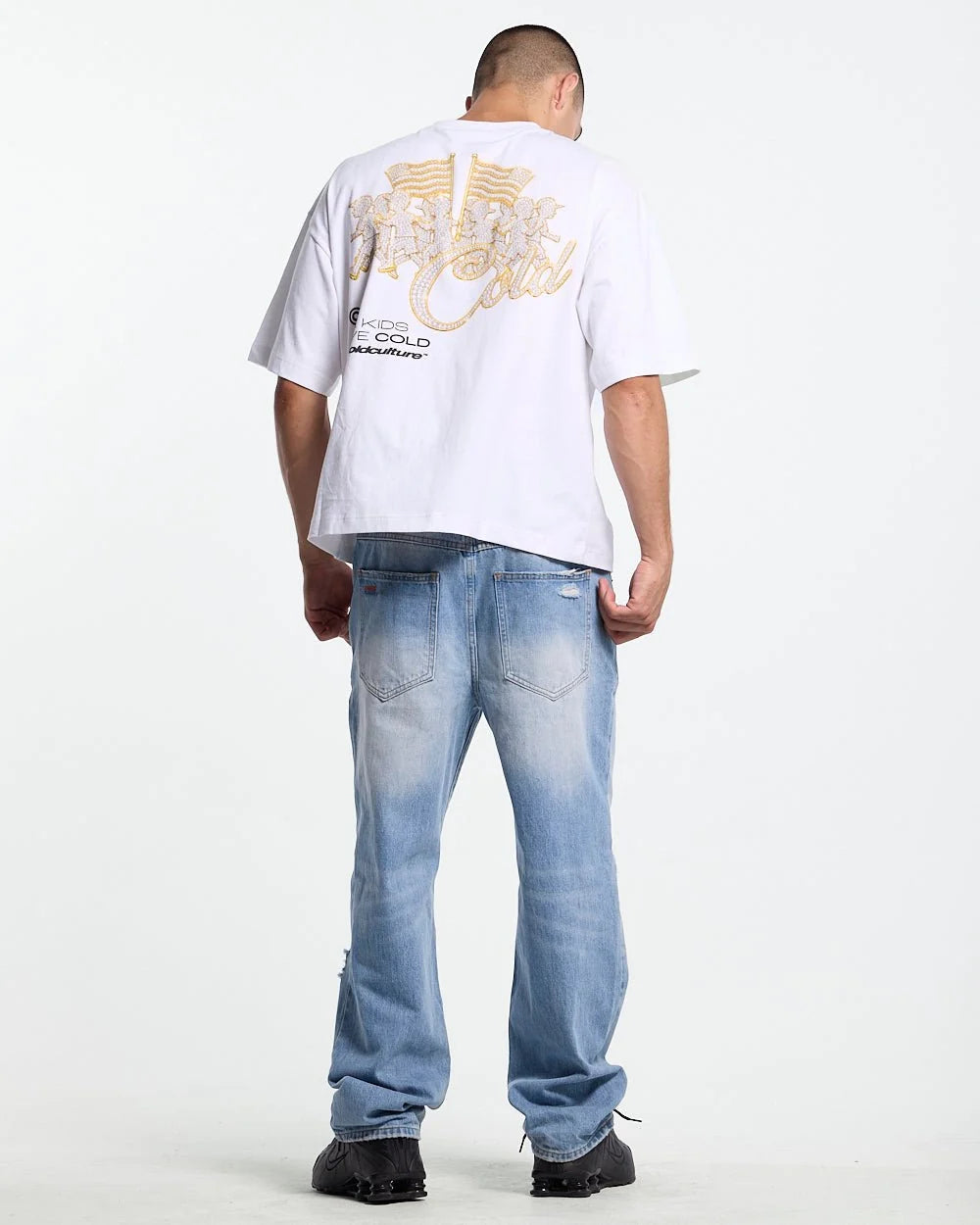 gold parade tee white