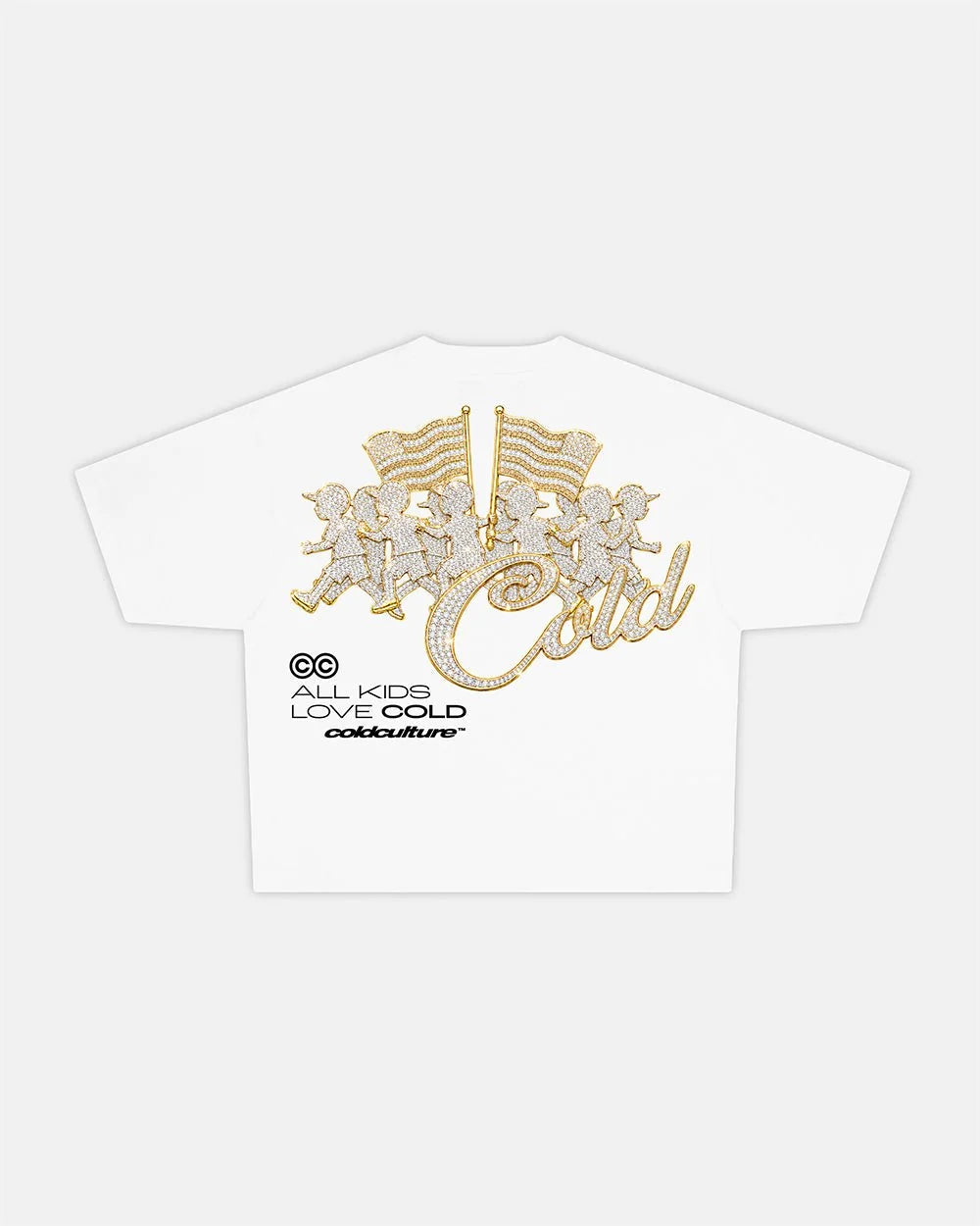 gold parade tee white
