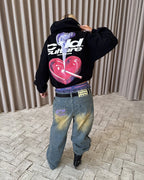 heart ashtray hoodie black