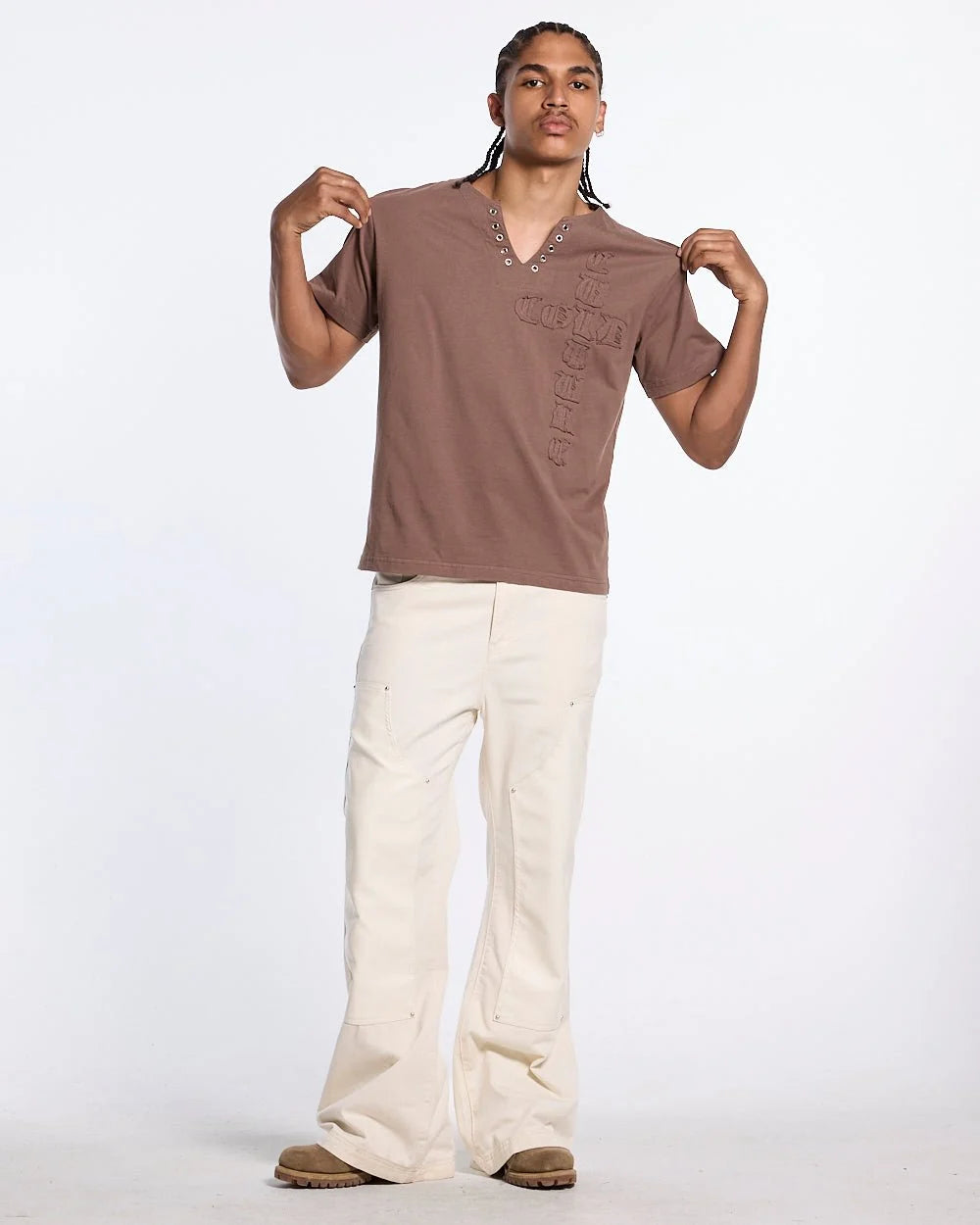 rogue crossed tee heather grey