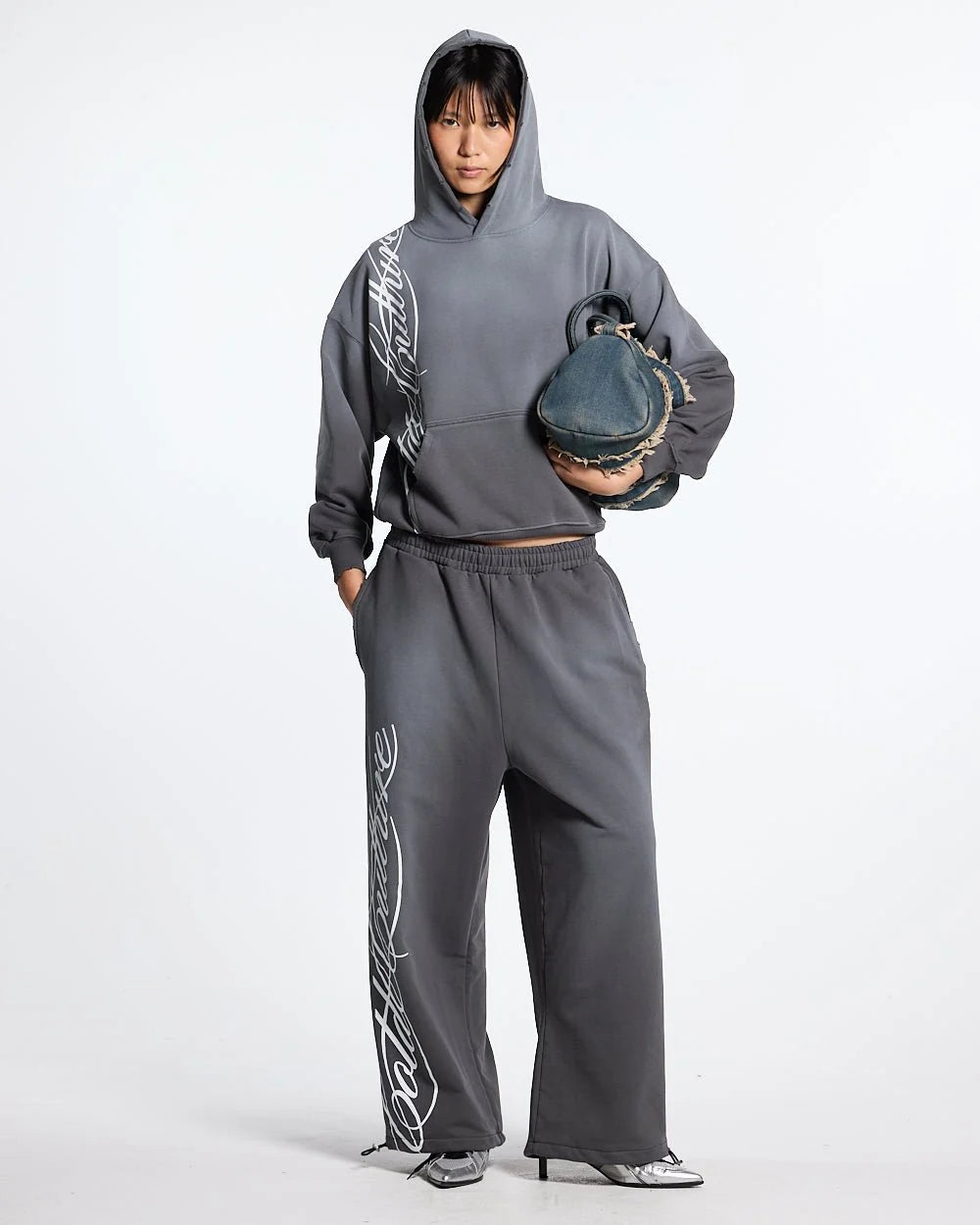 script sweatpants antracite grey