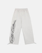script sweatpants light grey