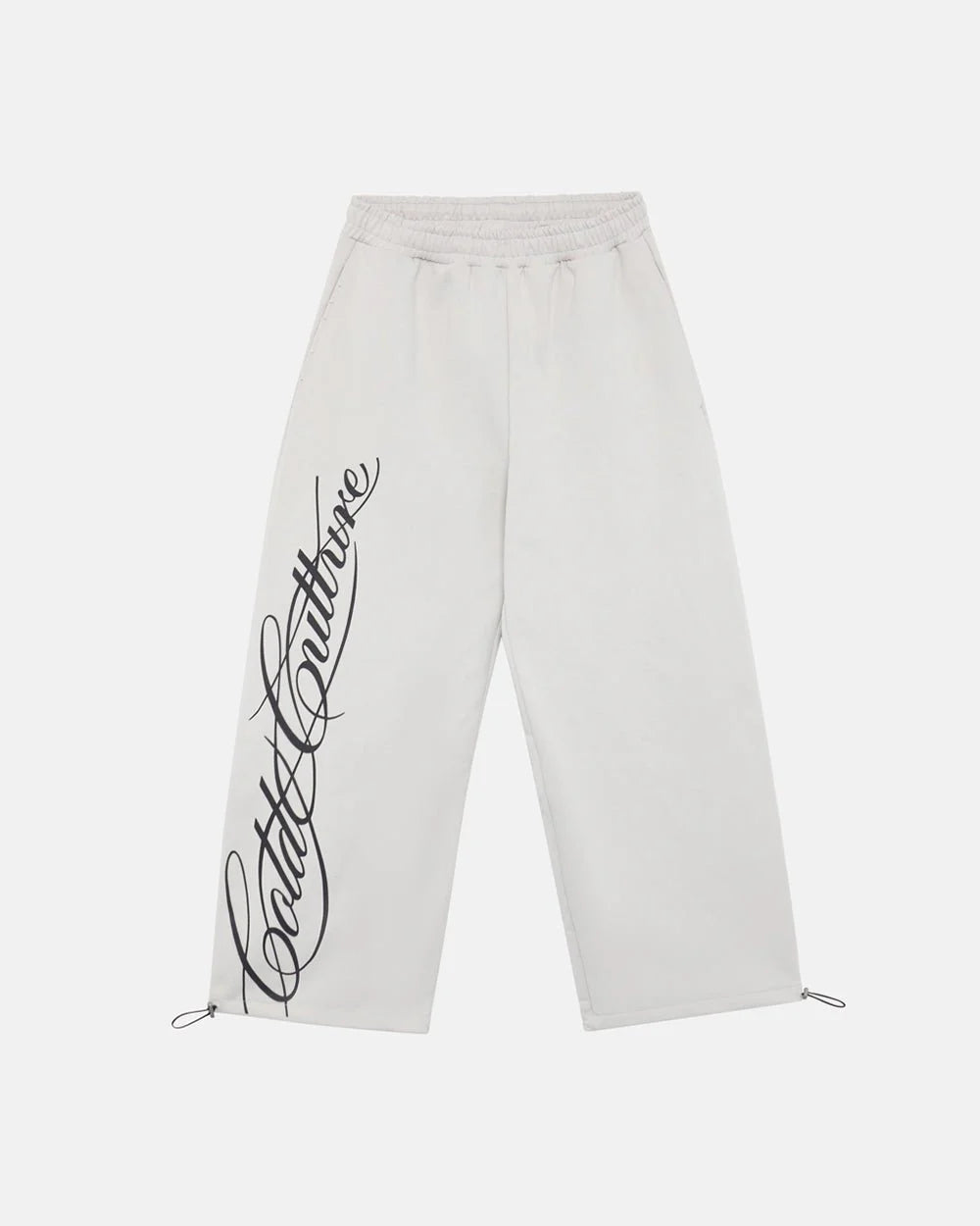 script sweatpants light grey