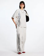 script sweatpants light grey