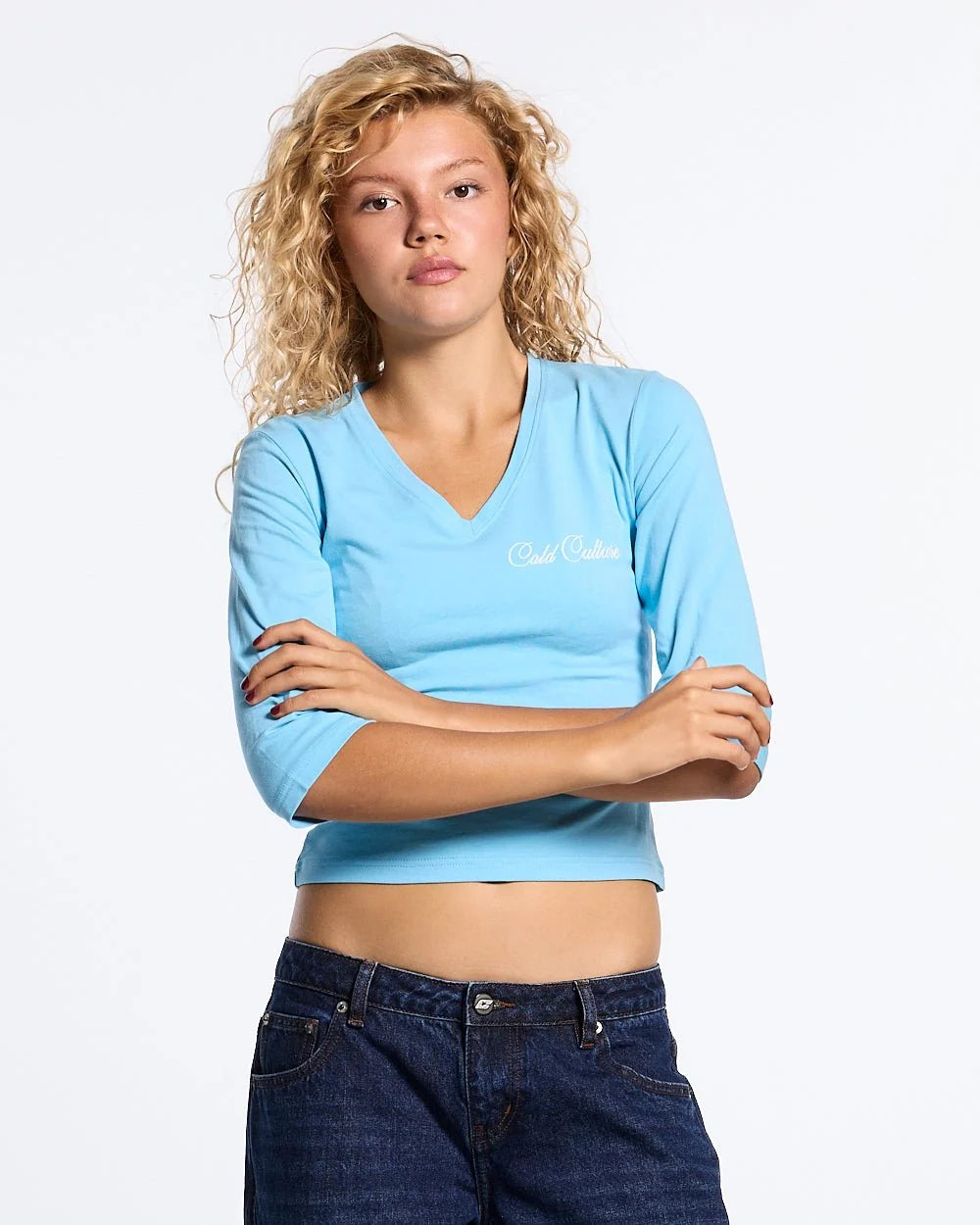 soft tide 3/4 sleeve blue