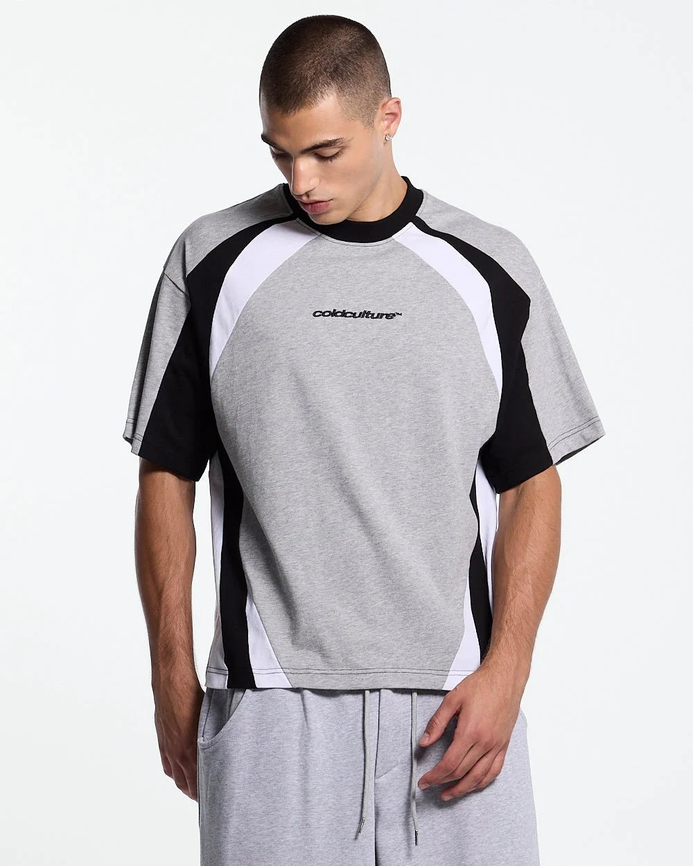 speed spoke tee black & heather grey