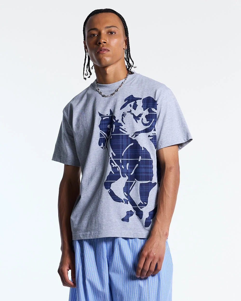 stallion tee heather grey