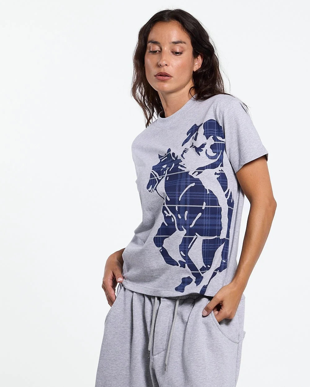stallion tee heather grey