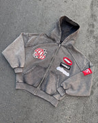 walker zip hoodie washed black