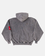 walker zip hoodie washed black